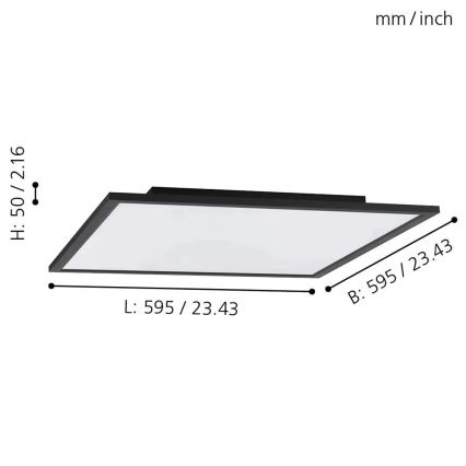 Eglo - LED RGB Aptumšojama griestu lampa SALOBRENA-C LED/30,5W/230V + tālvadības pults