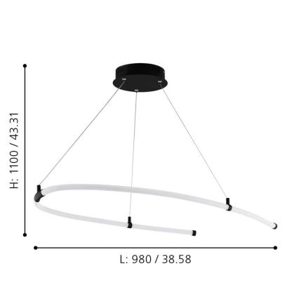 Eglo - LED  Lustra ar auklu LED/27W/230V