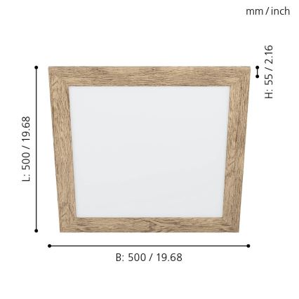 Eglo 99435 - LED griestu gaismeklis PIGLIONASSO LED/20W/230V 500x500 mm