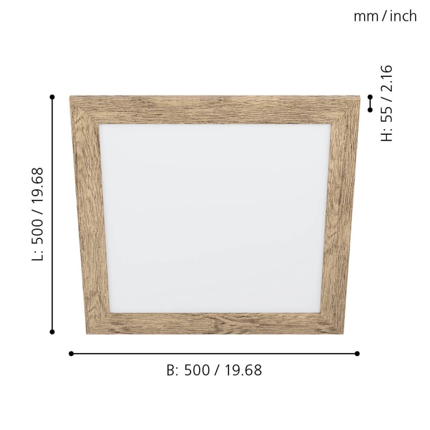 Eglo 99435 - LED griestu gaismeklis PIGLIONASSO LED/20W/230V 500x500 mm