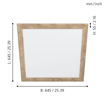 Eglo 99436 - LED griestu lampa PIGLIONASSO LED/32W/230V 645x645 mm