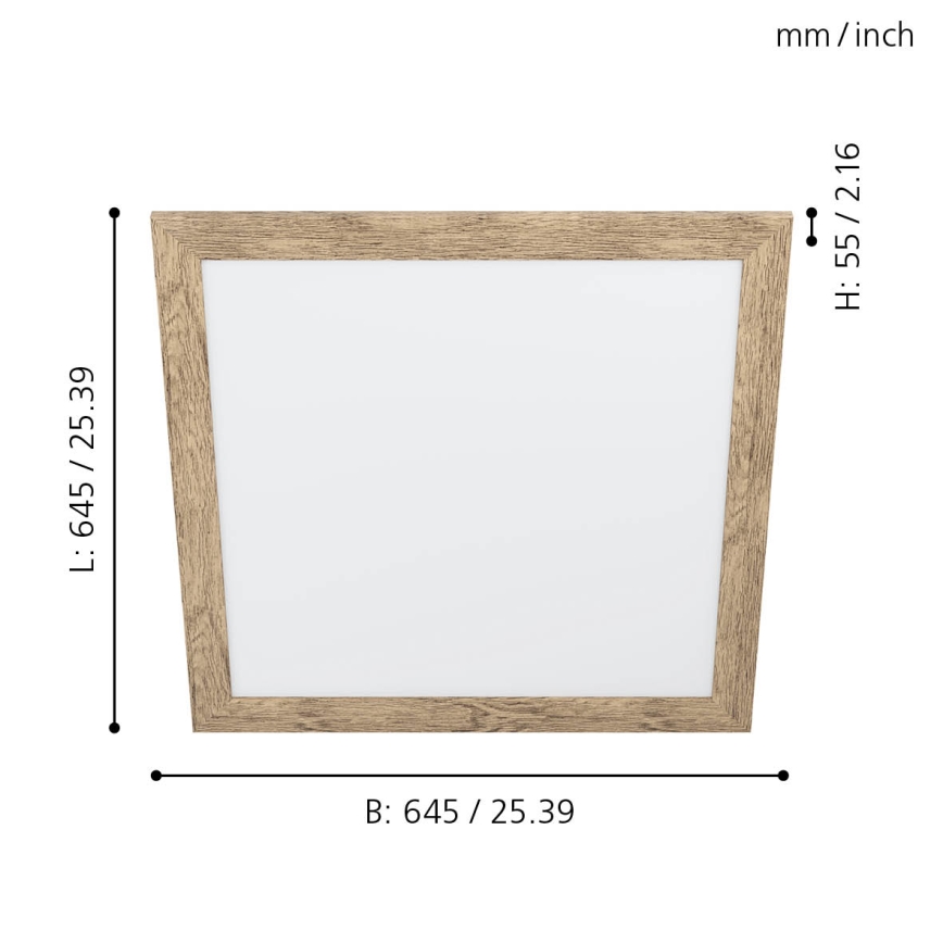 Eglo 99436 - LED griestu lampa PIGLIONASSO LED/32W/230V 645x645 mm
