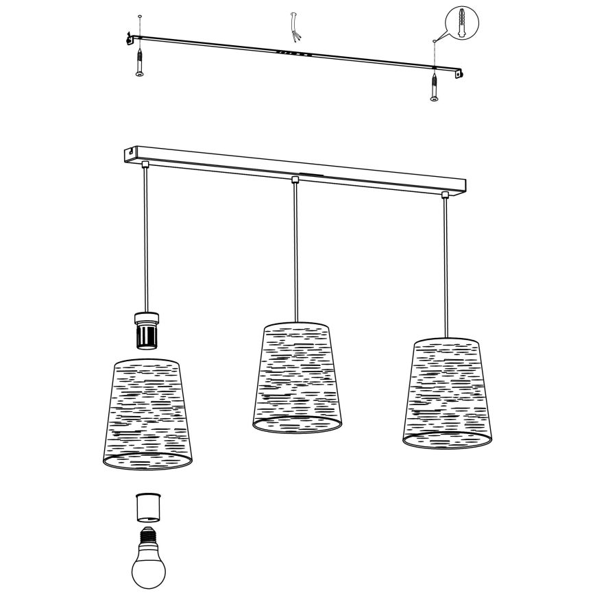 Eglo - Lustra ar auklu 3xE27/40W/230V