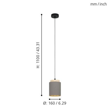 Eglo - Lustra ar auklu 1xE27/40W/230V