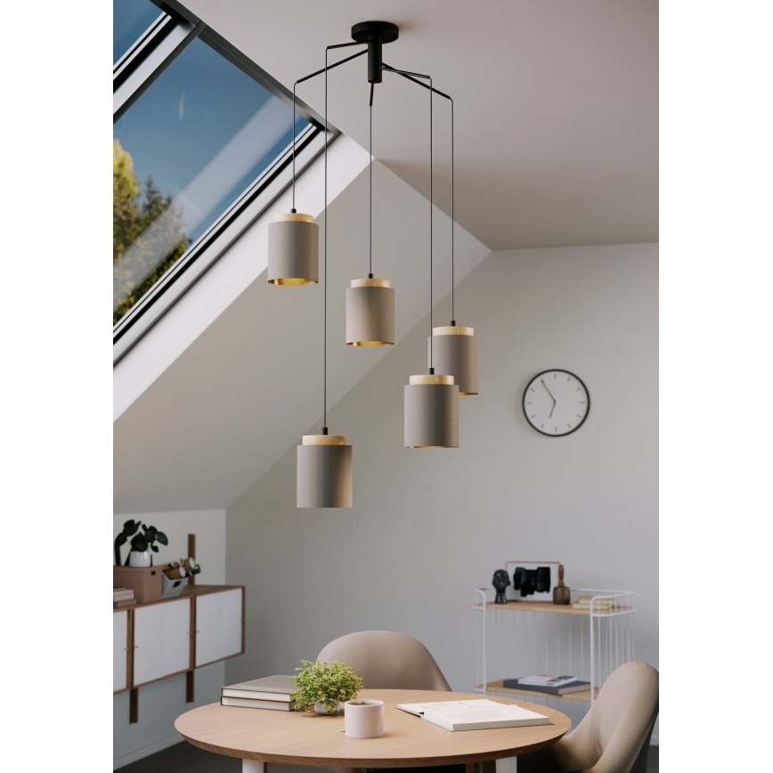 Eglo - Lustra ar auklu 5xE27/40W/230V zirneklis