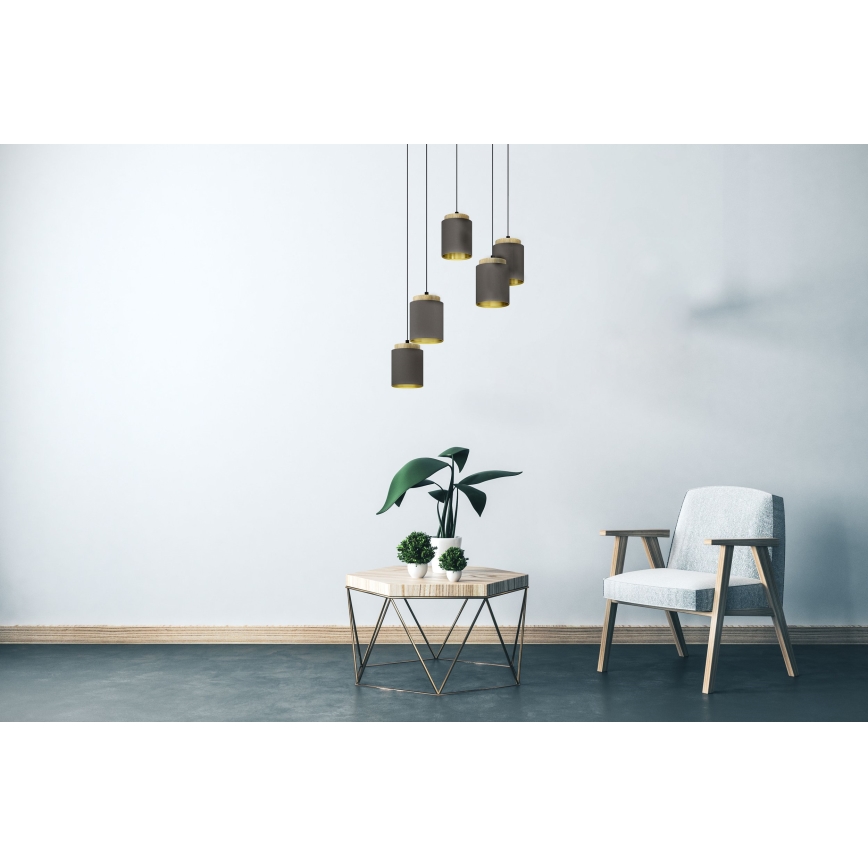 Eglo - Lustra ar auklu 5xE27/40W/230V zirneklis