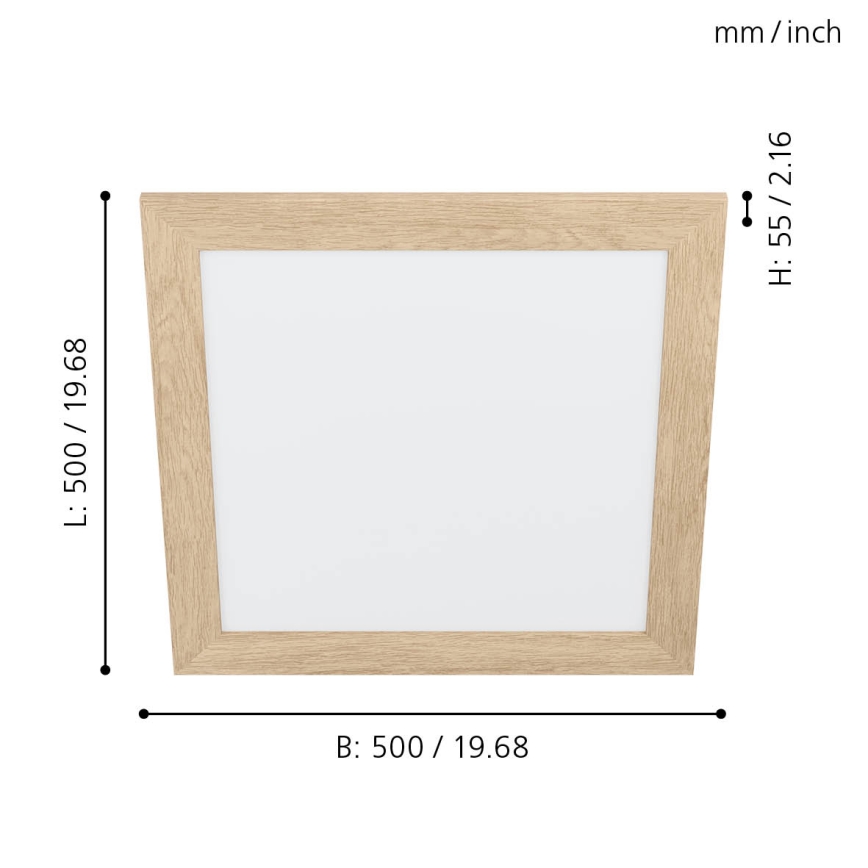 Eglo 99471 - LED griestu lampa PIGLIONASSO LED/20W/230V 500x500 mm