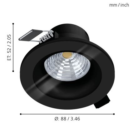 Eglo - LED Aptumšojams vannas istabas iegremdējams gaismeklis LED/6W/230V 2700K IP44