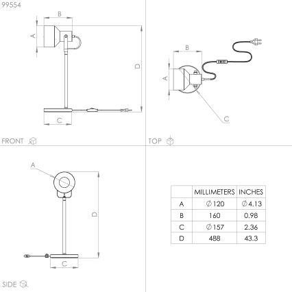 Eglo - Galda lampa 1xE27/28W/230V