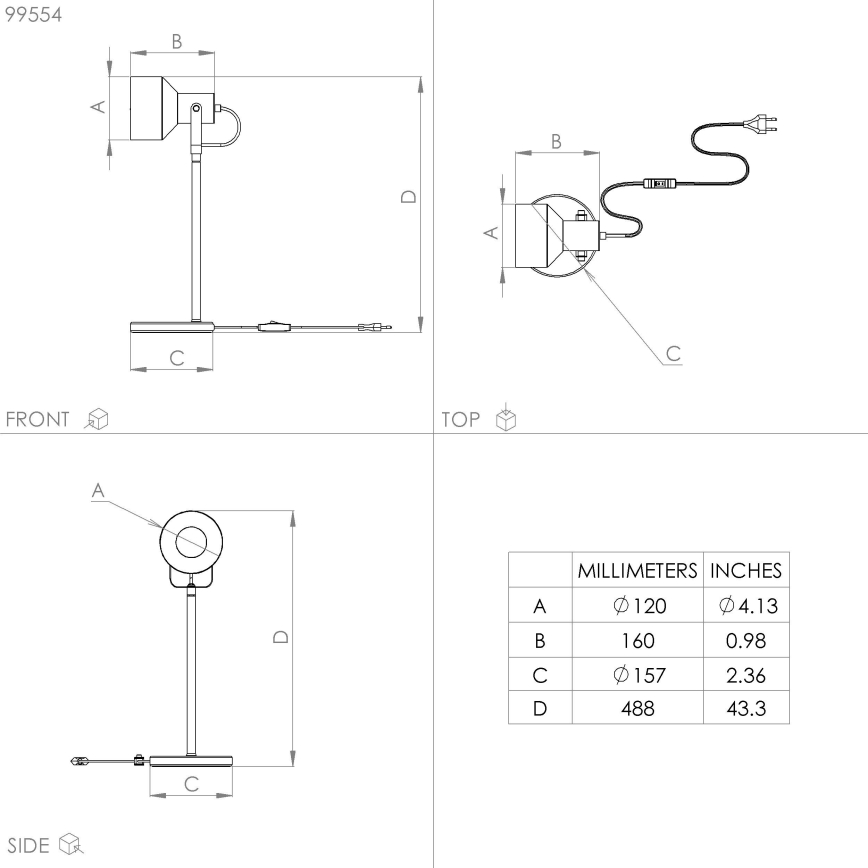 Eglo - Galda lampa 1xE27/28W/230V