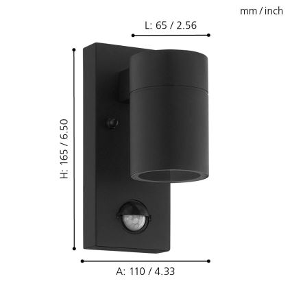 Eglo - LED Āra sienas gaismeklis ar sensoru 1xGU10/3W/230V IP44