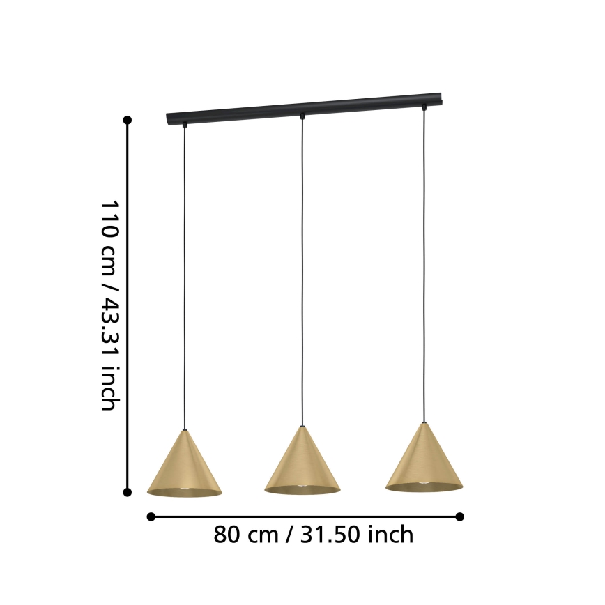 Eglo - Lustra ar auklu 3xE27/40W/230V
