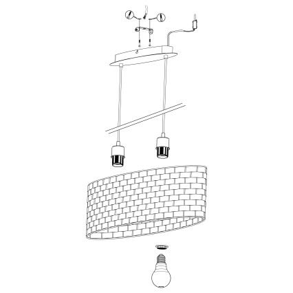 Eglo - Lustra ar auklu 2xE27/40W/230V