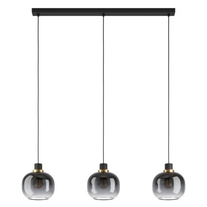 Eglo - Lustra ar auklu 3xE27/40W/230V pelēka