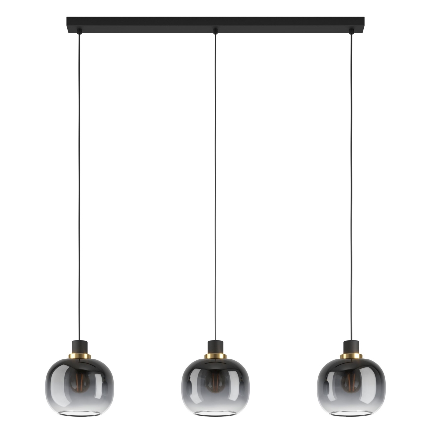 Eglo - Lustra ar auklu 3xE27/40W/230V pelēka