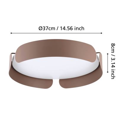 Eglo - LED griestu lampa LED/20W/230V Ø 37 cm brūna
