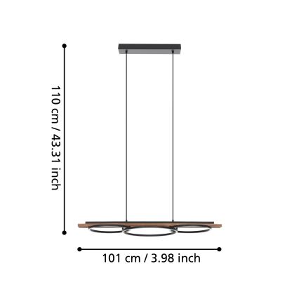 Eglo - LED Aptumšojama lustra ar auklu LED/40,5W/230V