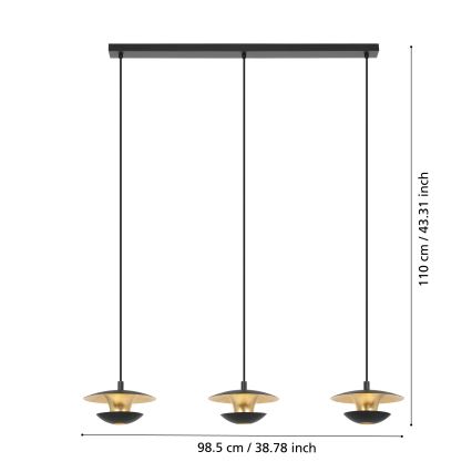 Eglo - LED Lustra ar auklu 3xGU10/4,5W/230V