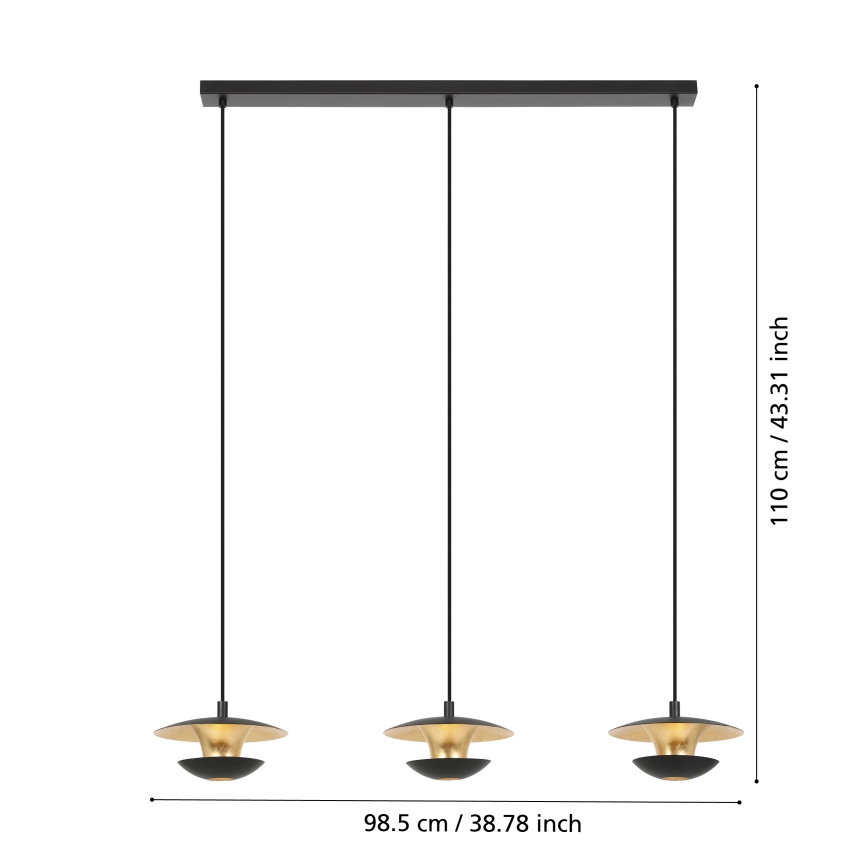 Eglo - LED Lustra ar auklu 3xGU10/4,5W/230V