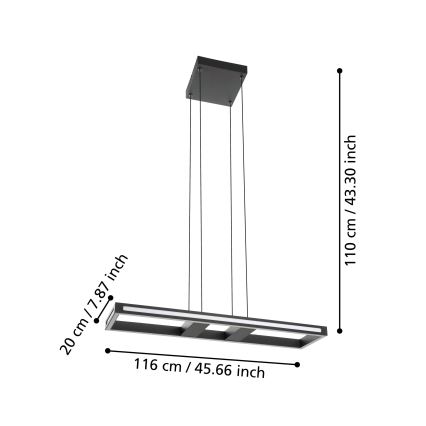 Eglo - LED Aptumšojama lustra ar auklu LED/21W/230V 2700-6500K