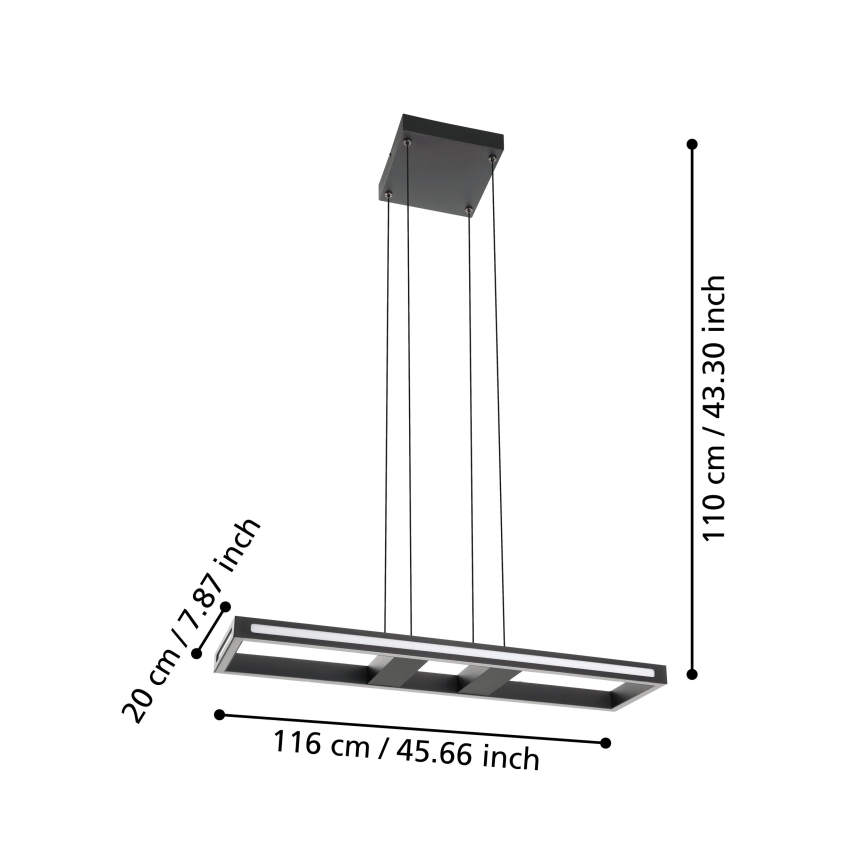Eglo - LED regulējams lustra ar vadu LED/21W/230V 2700-6500K