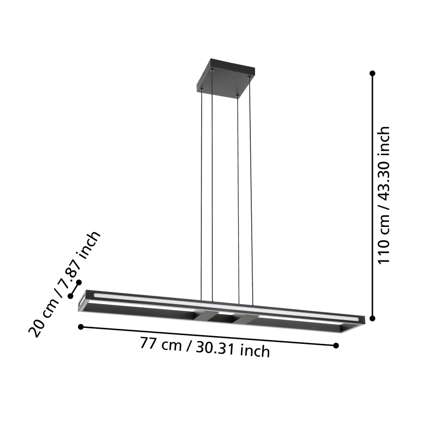 Eglo - LED Aptumšojama lustra ar auklu LED/33W/230V 2700-6500K
