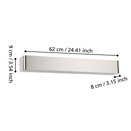 Eglo - LED Vannas istabas sienas lampa LED/26,5W/230V 3000K IP44 matēts hroms