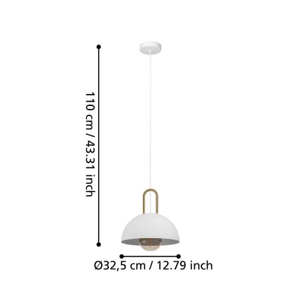 Eglo - Lustra ar auklu 1xE27/40W/230V balta