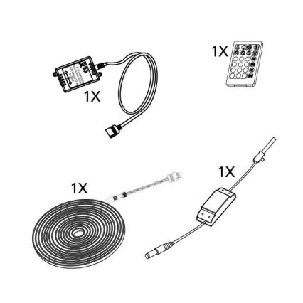 Eglo - LED Aptumšojama josla 5m LED/23W/24/230V 2700-6500K + tālvadības pults