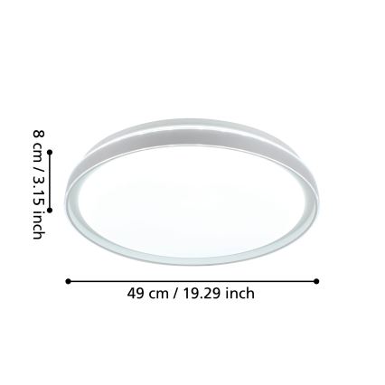 Eglo - LED Aptumšojams griestu gaismeklis LED/40W/230V 3000-6500K+ tālvadības pults