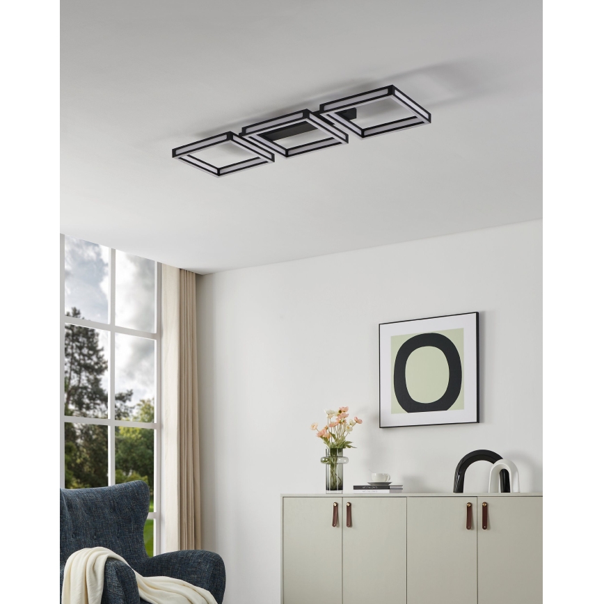 Eglo - LED Griestu gaismeklis 3xLED/11,2W/230V melns