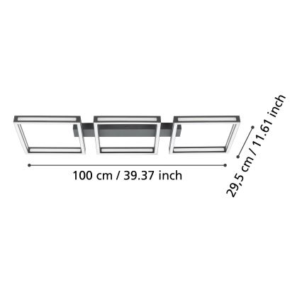 Eglo - LED Griestu gaismeklis 3xLED/11,2W/230V melns