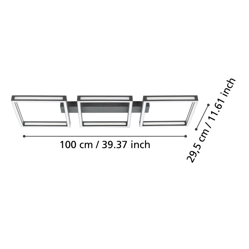 Eglo - LED Griestu gaismeklis 3xLED/11,2W/230V melns