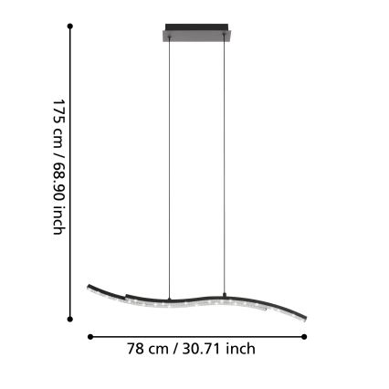 Eglo - LED Lustra ar auklu LED/21,5W/230V