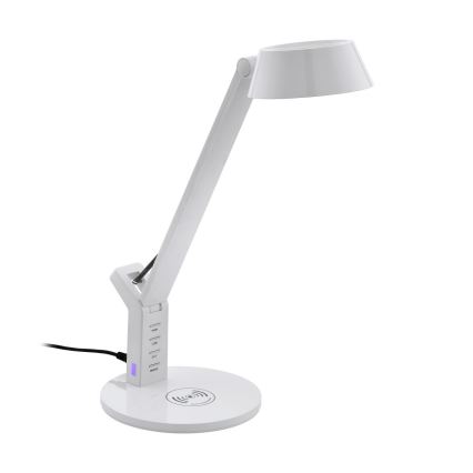 Eglo - LED Aptumšojama skārienvadāma galda lampa ar bezvadu uzlādi LED/4,8W/230V balta