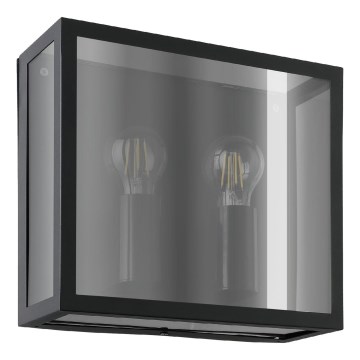 Eglo - Āra sienas gaismeklis 2xE27/40W/230V IP44 melns