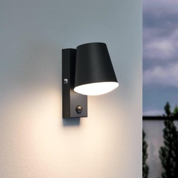 Eglo - Āra sienas lampa ar sensoru 1xE27/10W/230V IP44