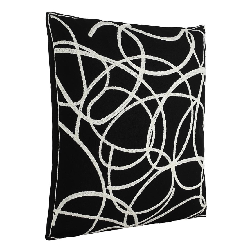 Eglo - Dekoratīvs spilvens 45x45 cm melna/balta