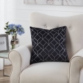 Eglo - Dekoratīvs spilvens 45x45 cm melna/sudraba