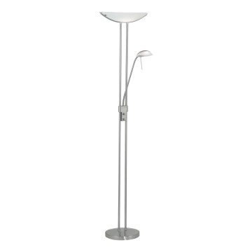 EGLO - Dimējama grīdas lampa BAYA 1xR7s/230W+1xG9/33W matēts hroms