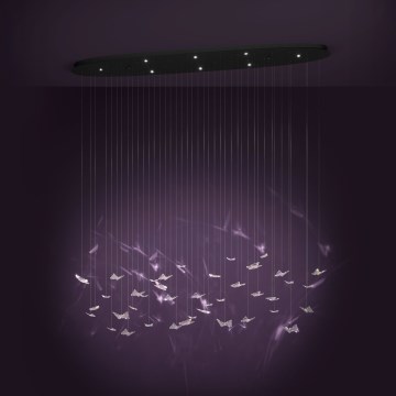 Eglo - dimējama LED lustra ar vadu 8xLED/4,2W/230V melna/caurspīdīga