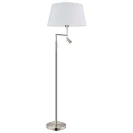 Eglo/Edi Lampa - LED Grīdas stāvlampa SANTANDER 1xE27/11W/230V + LED/2,3W matēts hroms