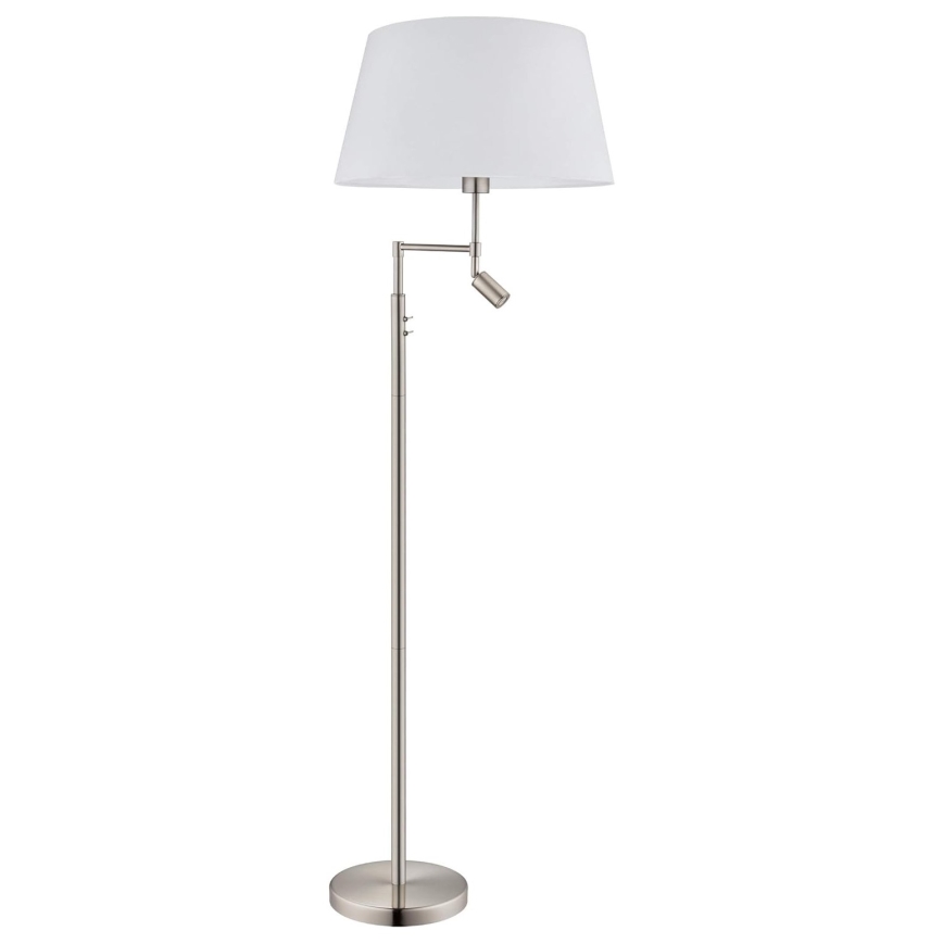 Eglo/Edi Lampa - LED Grīdas stāvlampa SANTANDER 1xE27/11W/230V + LED/2,3W matēts hroms