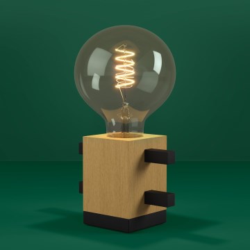 Eglo - Galda lampa 1xE27/40W/230V melna/brūna
