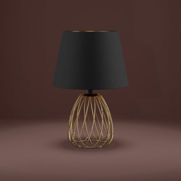 Eglo - Galda lampa 1xE27/40W/230V melna/zelta