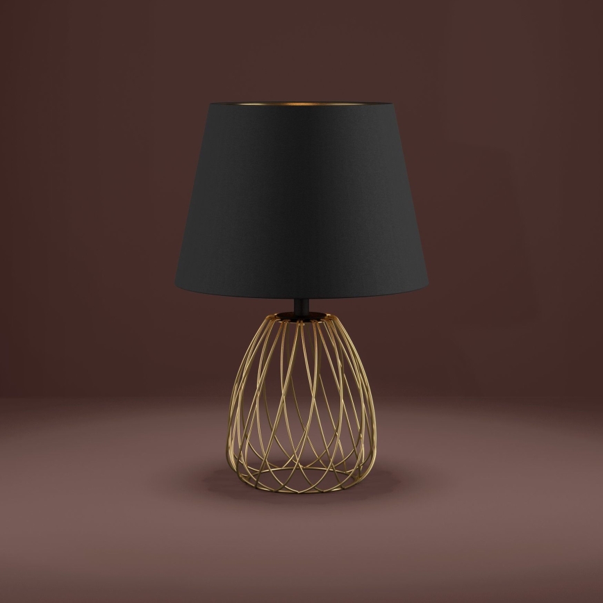 Eglo - Galda lampa 1xE27/40W/230V melna/zelta