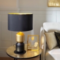 Eglo - Galda lampa 1xE27/40W/230V melna/zelta