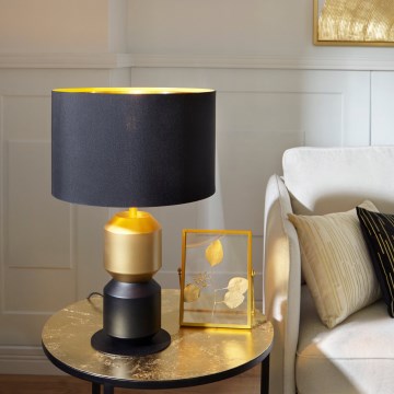 Eglo - Galda lampa 1xE27/40W/230V melna/zelta