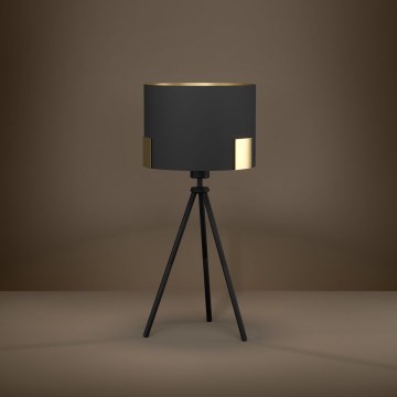 Eglo - Galda lampa 1xE27/40W/230V melna/zelta
