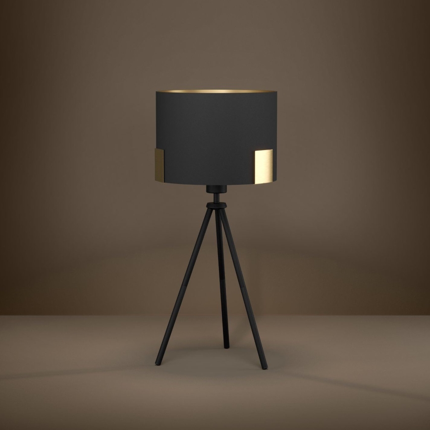 Eglo - Galda lampa 1xE27/40W/230V melna/zelta